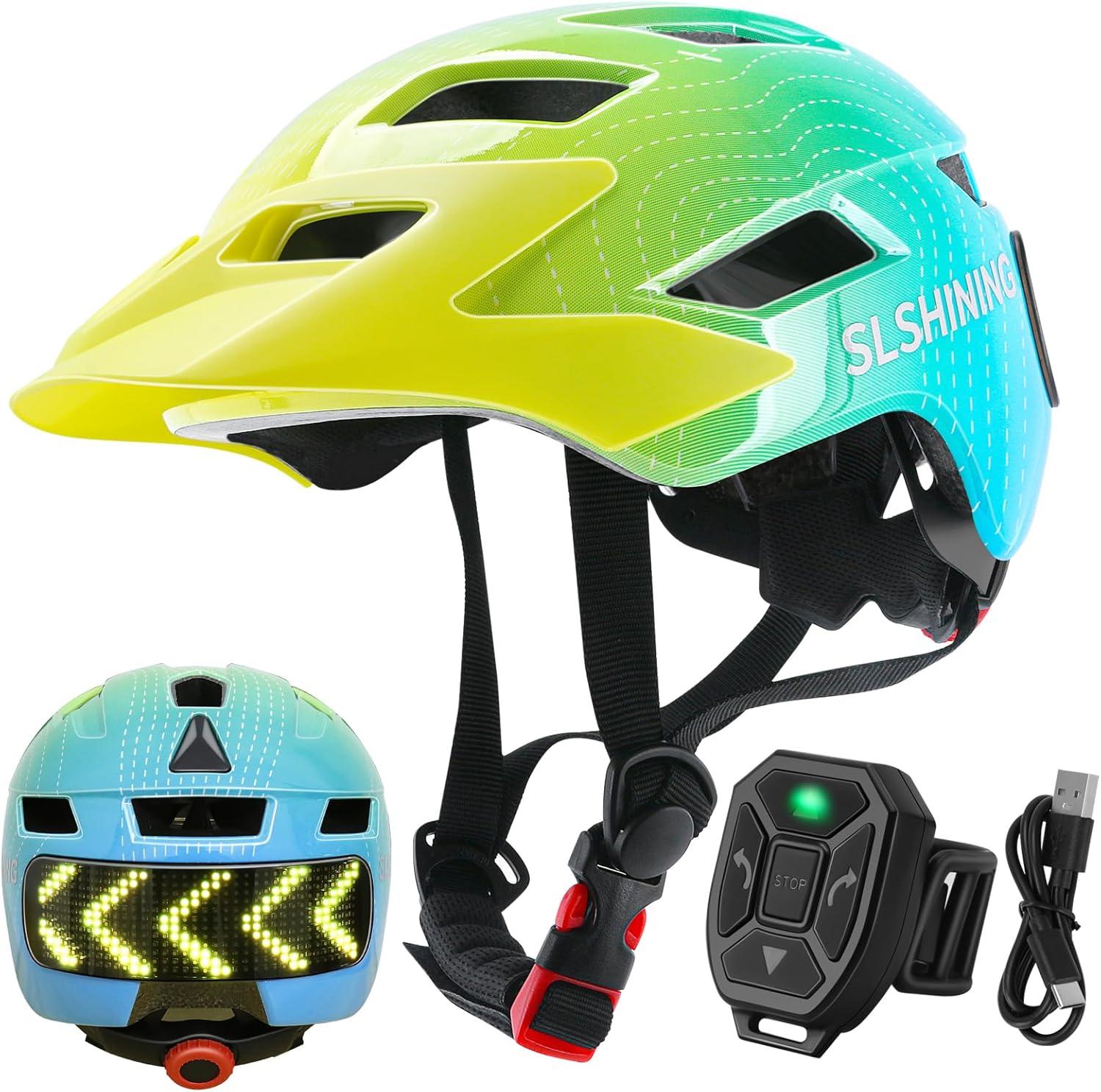 Mountain Biking For Kids - Helm Sepeda LED Isi Ulang dengan