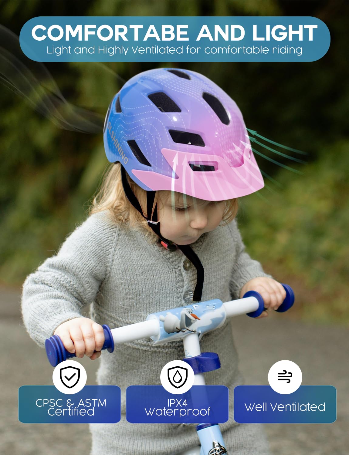 Helm Sepeda LED Isi Ulang deng - Mountain Biking For Kids ulasan dan harga