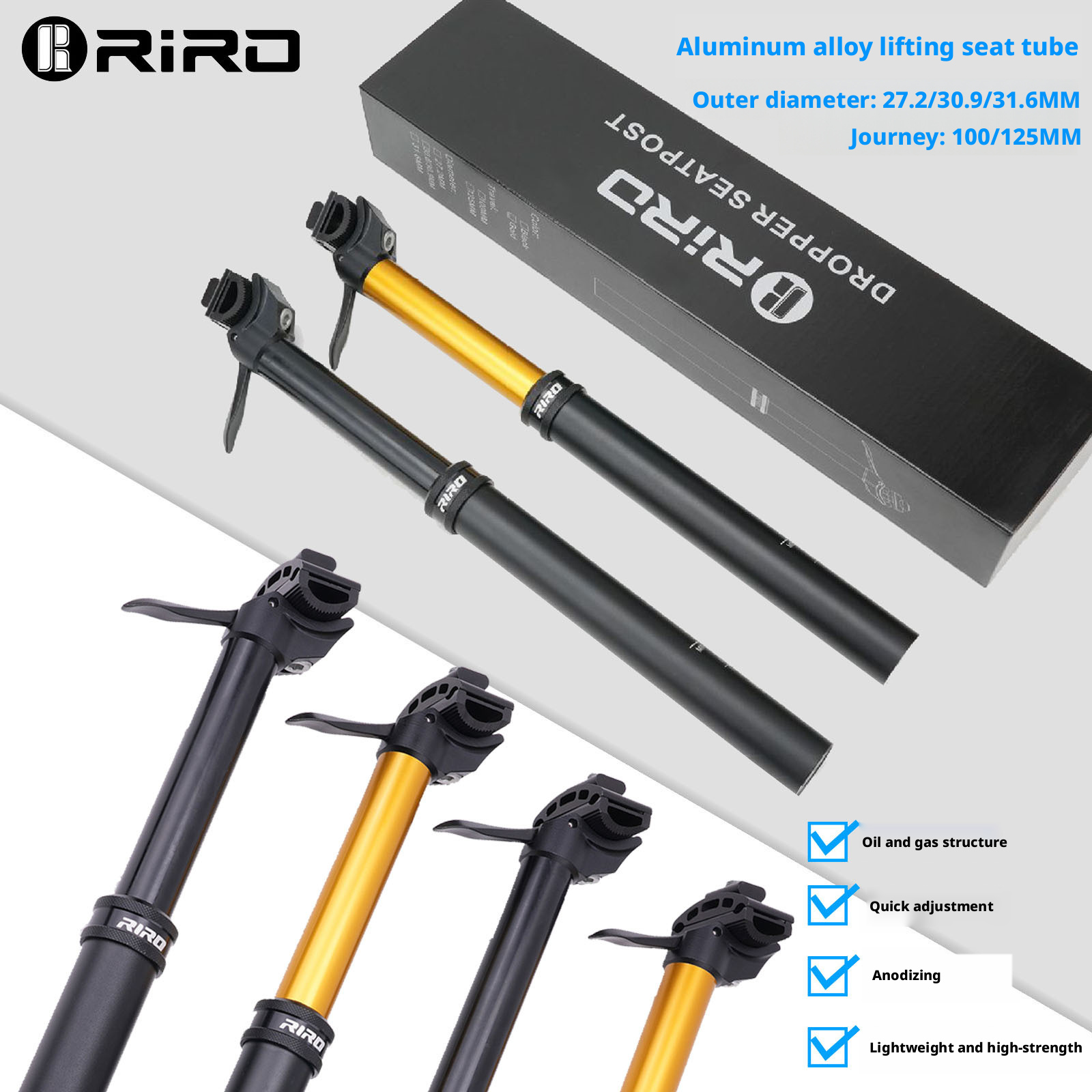   RIRO Hydraulic Lift Seatpost - Dropper Post Remote ulasan dan harga
